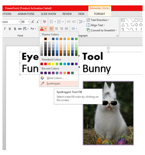 Use the Eyedropper tool in PowerPoint 2013